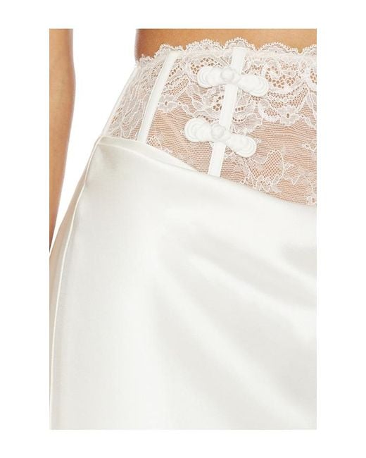 SAU LEE White Lila Satin Skirt