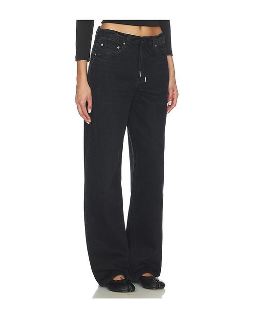 GRLFRND Black Bella Low Rise Boyfriend Drawstring