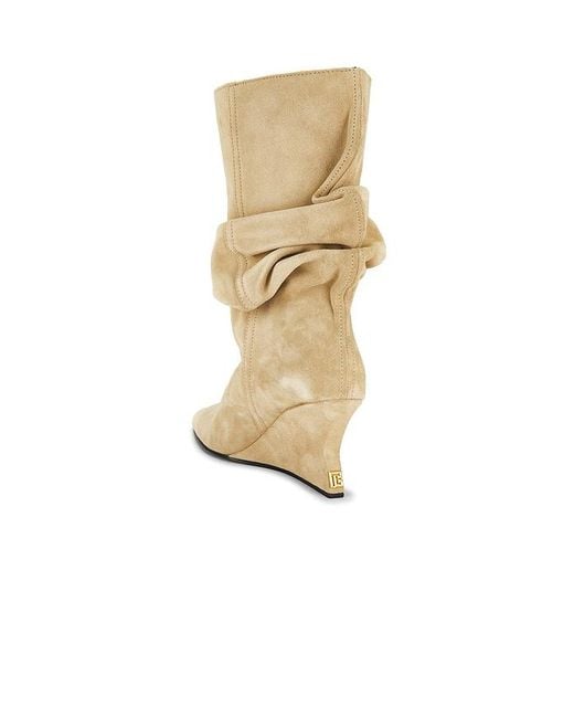 Balmain White Boot Ankle Wedge