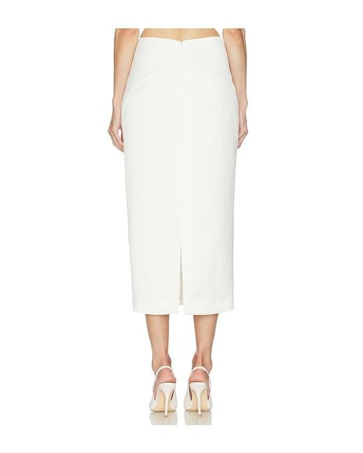 Camila Coelho White Lotta Midi Skirt