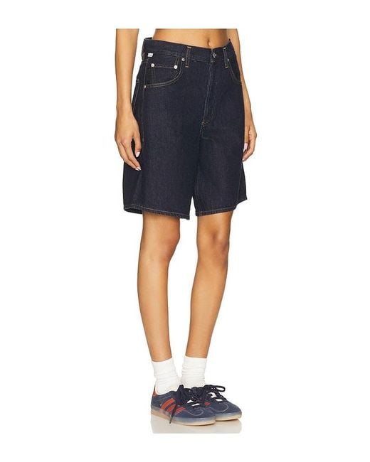 Citizens of Humanity Blue Ayla Short With Clean Hem