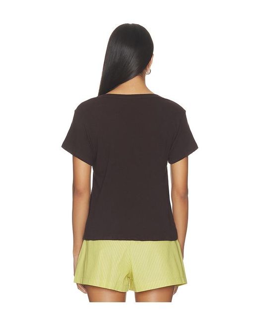 Leset Brown Laura V Neck Tee
