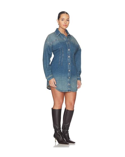 GOOD AMERICAN Blue Shaped Denim Dress