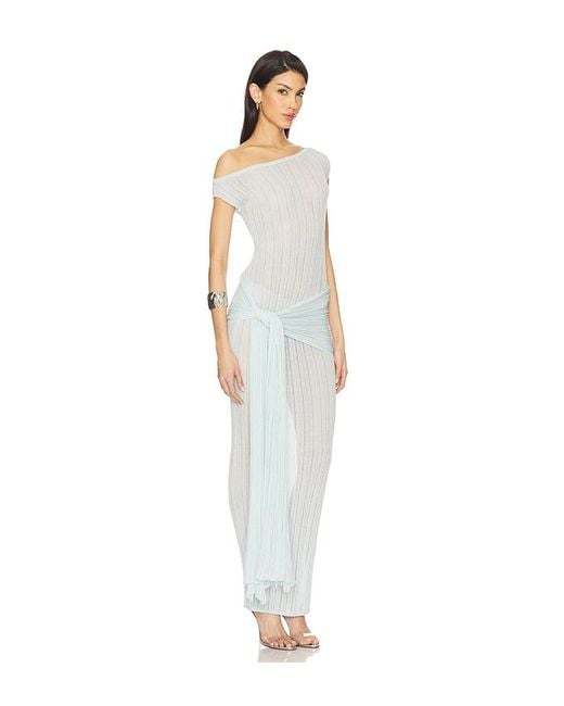 Camila Coelho White Callie Sheer Midi Knit Dress