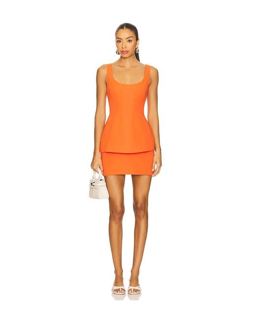 Amanda Uprichard Orange Empire Dress