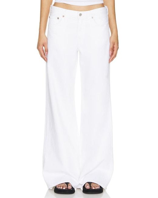 Agolde White Clara Low Rise Baggy Flare