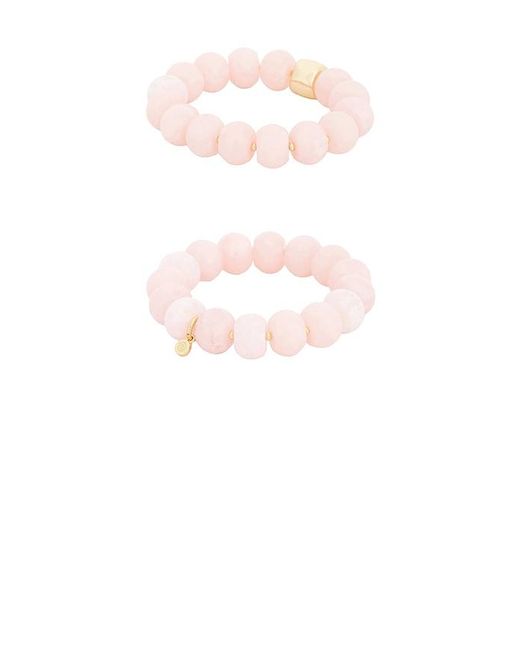 Ettika Pink Power Bead Bracelet Stack