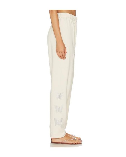 Lauren Moshi White Butterfly Daisy Sweatpant