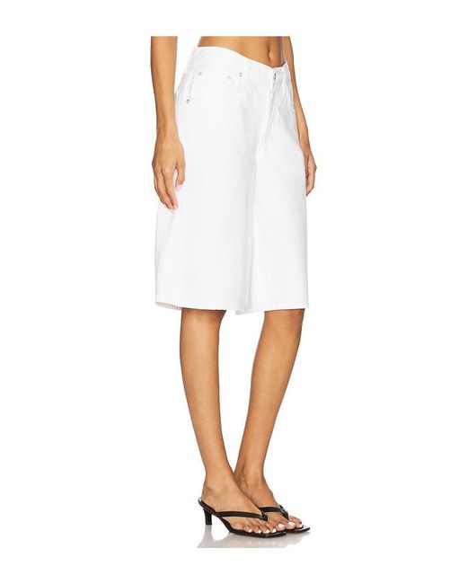 Agolde White Baggy V Short