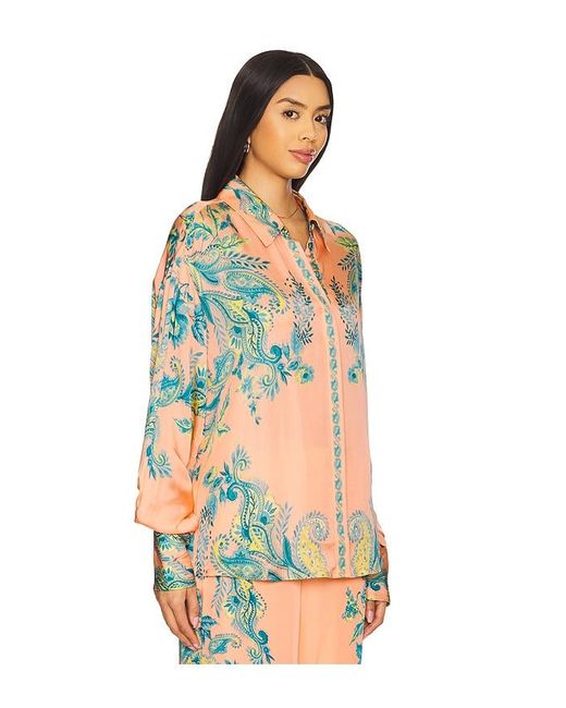 Hemant & Nandita Orange Langärmeliges Shirt Top