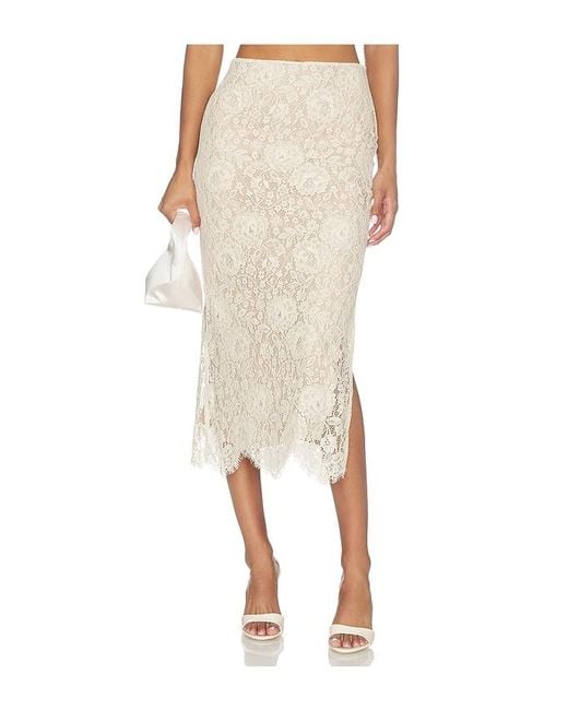 Lovers + Friends Natural Alessi Midi Skirt