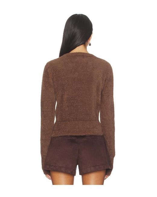 SNDY'S Brown Kailey Fluffy Knit Cardigan