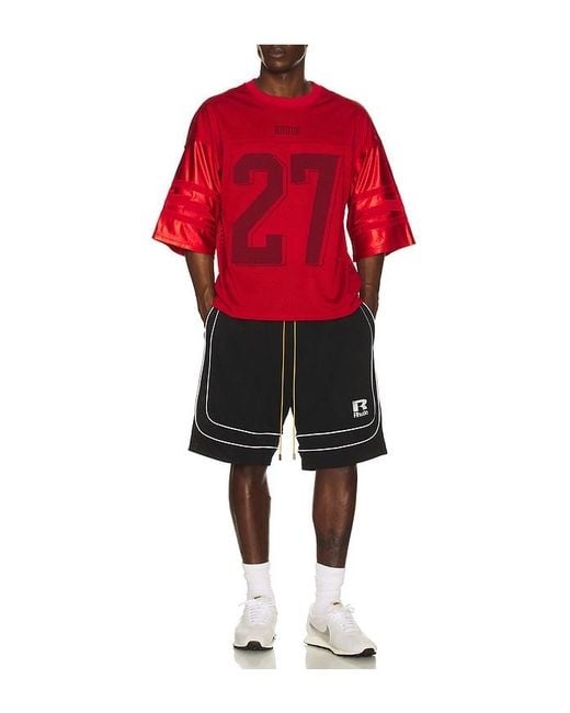 Rhude Black Baggy Mesh Basketball Short for men