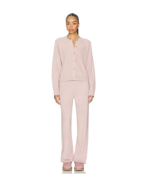 Barefoot Dreams Pink Cozychic Ultra Lite Textured Hem Rib Pant