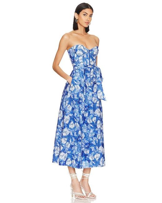 Bardot Blue Vibrant Floral Midi Dress