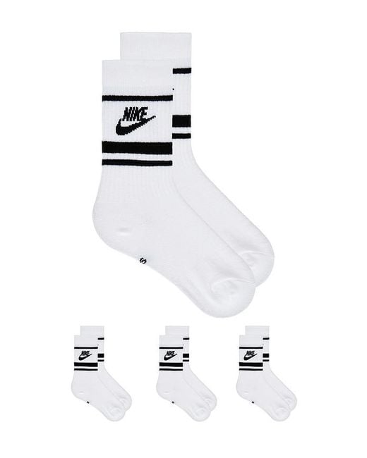 Nike White 3 Pack Crew Socks for men