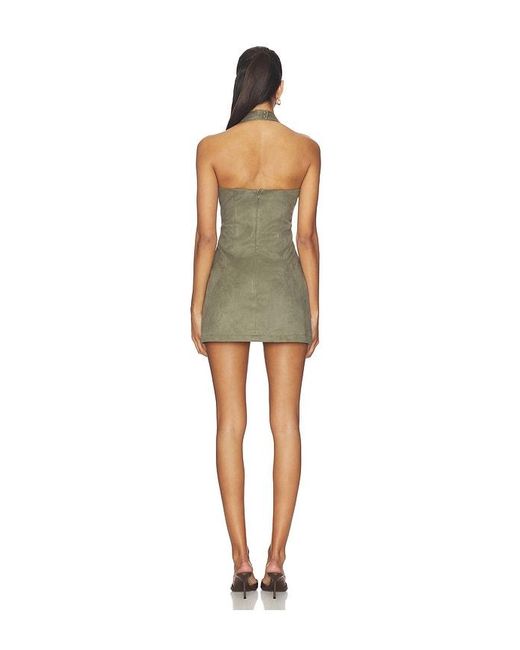 SNDY'S Natural Amelia Faux Suede Mini Dress