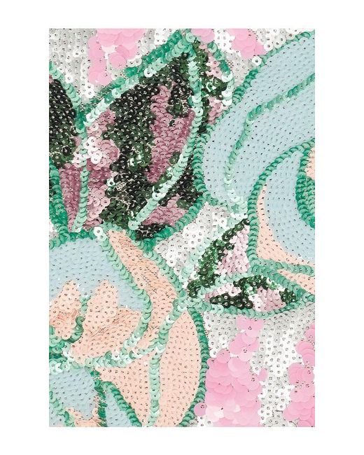 Bronx and Banco White Calypso Sequin Dahlia Strapless Maxi Dress