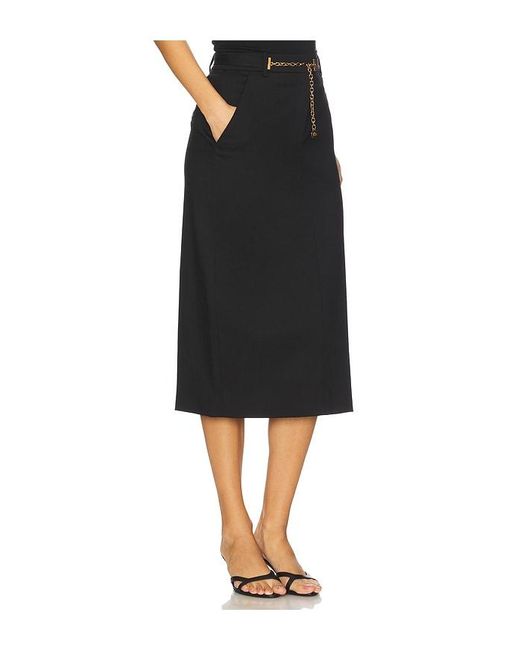 Veronica Beard Black Hoffman Skirt With Belt