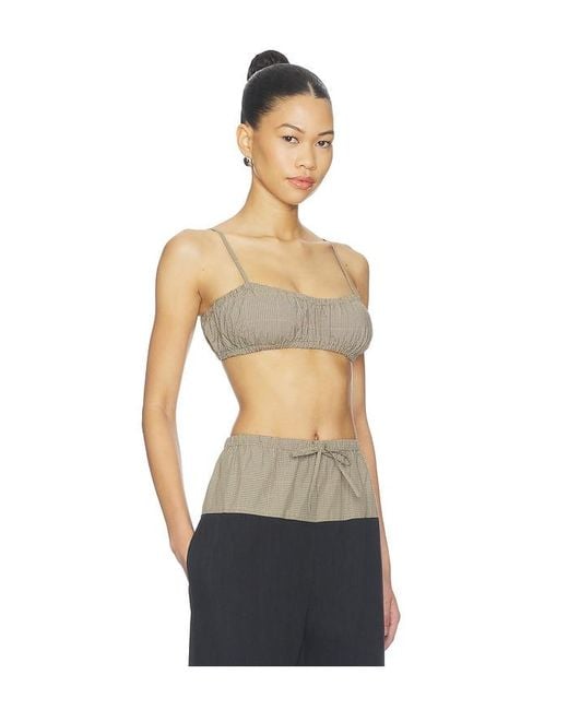 Matthew Bruch Gray Bubble Bandeau Crop Top