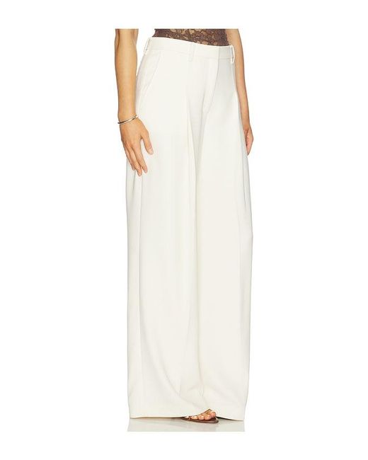 Theory White Oversize Wide Pleated Trouser