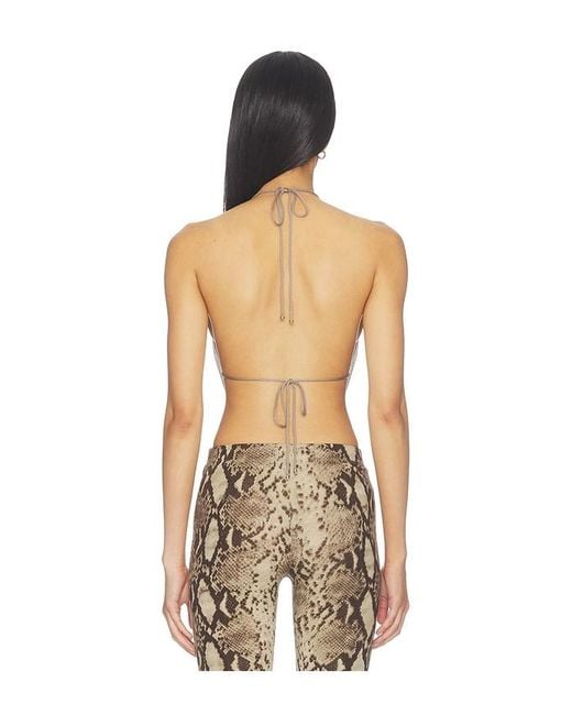 Indah Natural Calla Deep Cowl Halter Neck Top