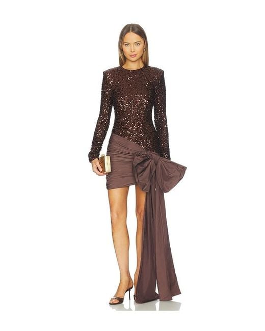 ROTATE BIRGER CHRISTENSEN Multicolor Sequins Bow Mini Dress
