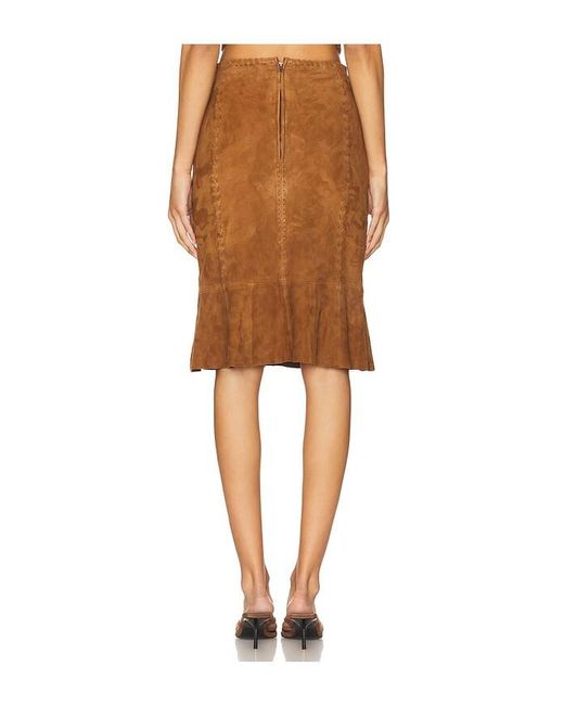 Urban Outfitters Brown Handkerchief Leather Skirt
