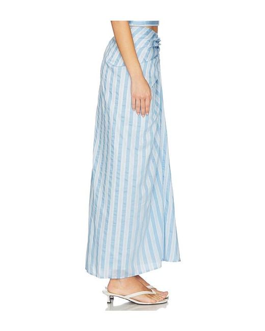 Jonathan Simkhai Blue Liorra Yarn-Dye Draped Skirt