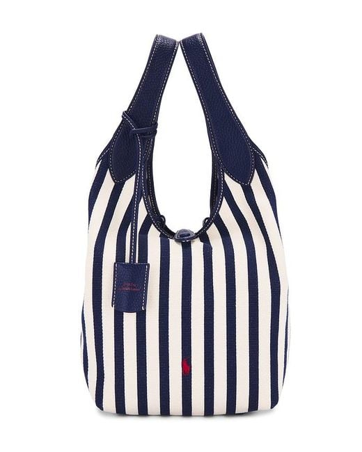 Polo Ralph Lauren Polo Play Striped Canvas Medium Tote in