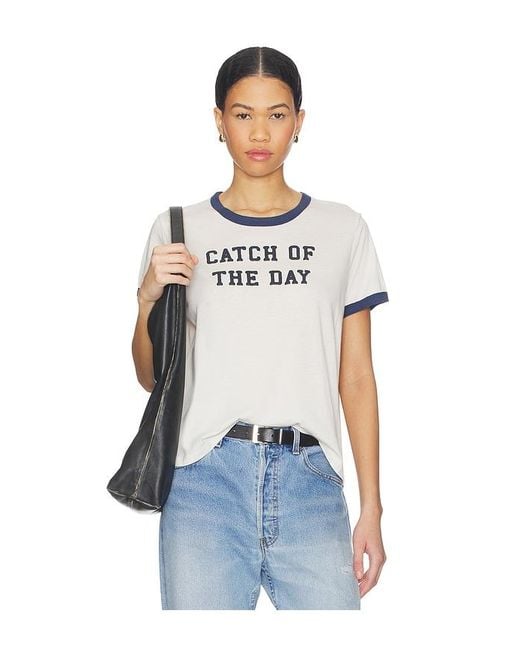 The Laundry Room White Catch Of The Day Ringer Tee