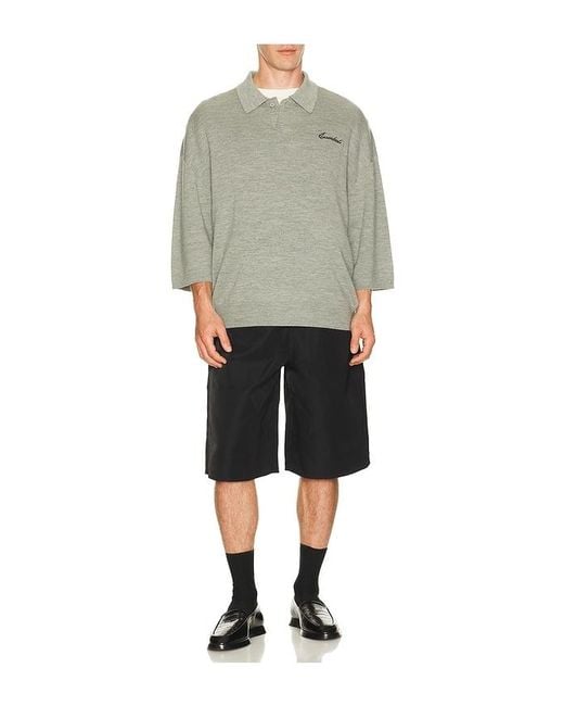 Fear Of God Gray Signature 3/4 Sleeve 90's Knit Polo for men
