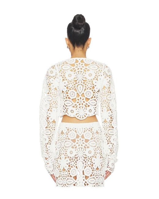 SNDY'S Natural Tala Crochet Top