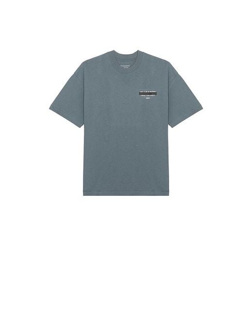 AllSaints Blue Redact Crew Tee for men