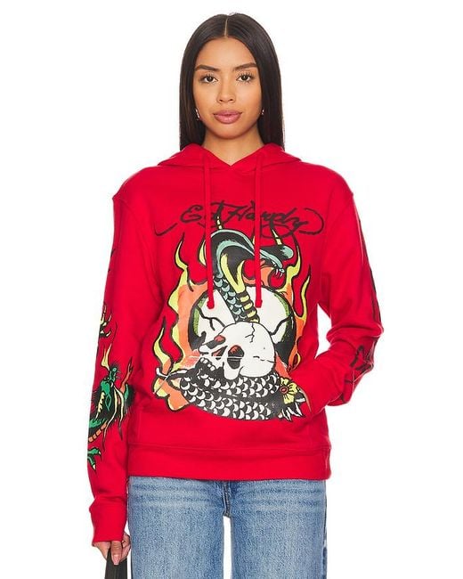 Sudadera flame cobra Ed Hardy de color Red