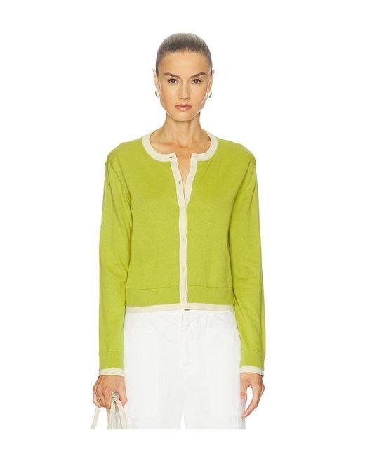 Velvet By Graham & Spencer Yellow Saylor Lux Cotton Cashmere