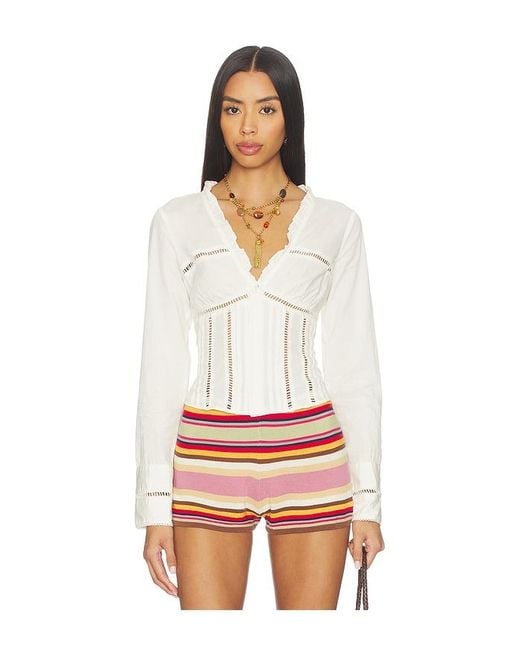 Free People White Frankie Corset Top