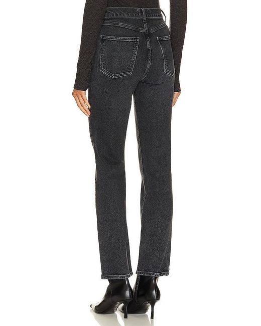Agolde Black High Rise Stovepipe Jeans
