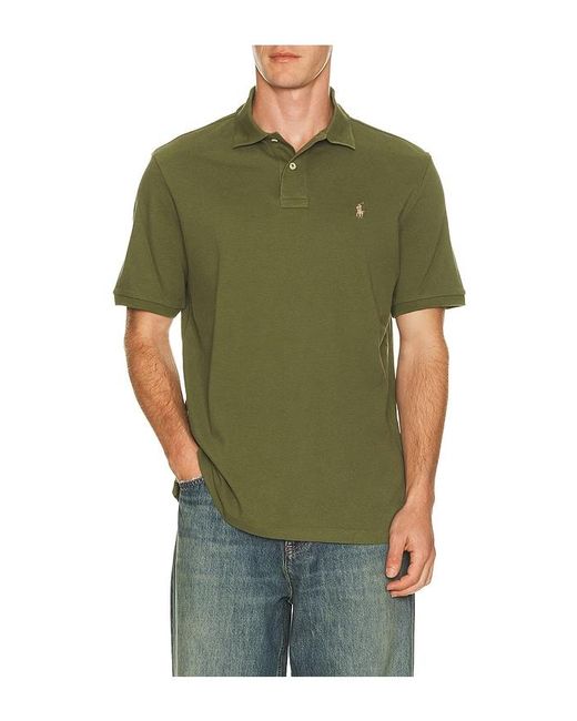 Polo Ralph Lauren Green Short Sleeve Mesh Polo for men