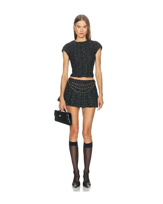 LOBA Black Danica Tweed Mini Skirt