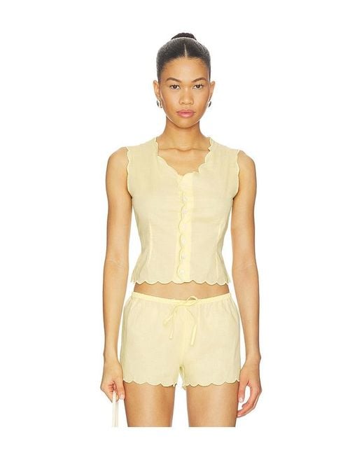 Montce Natural X Elsa Hosk Scalloped Vest Top