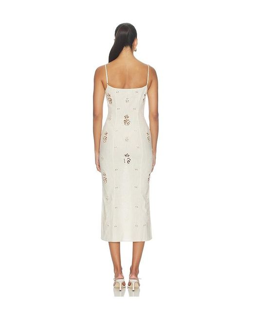 Mirror Palais White Regina Midi Dress