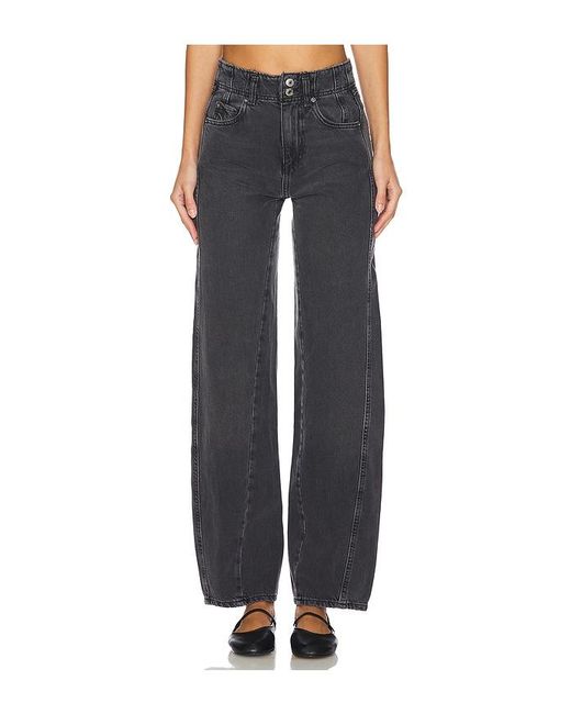 Free People Black Aster Straight Leg Jeans
