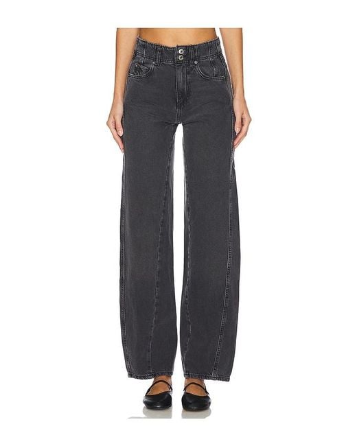 Free People Black Aster Straight Leg Jeans
