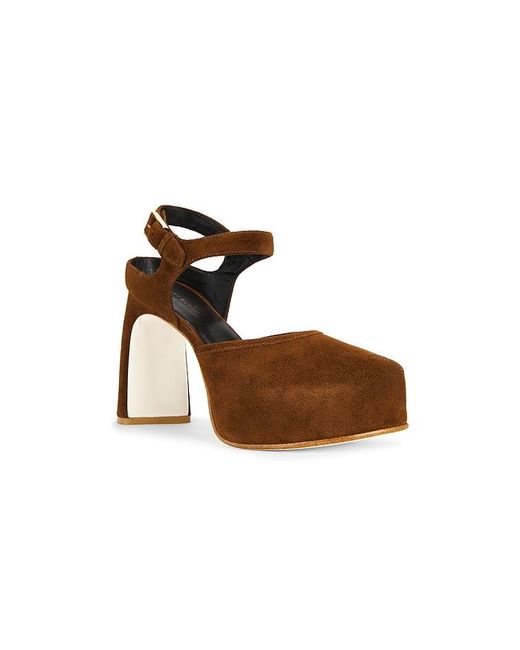 Tory Burch Brown Peep Toe Platform Heel