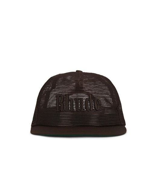 Rhude Brown Logo Mesh Hat for men