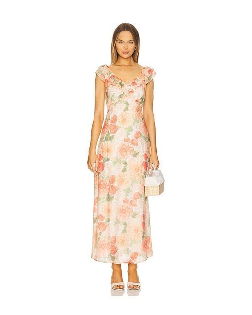 MINKPINK White Aida Frill Maxi Dress
