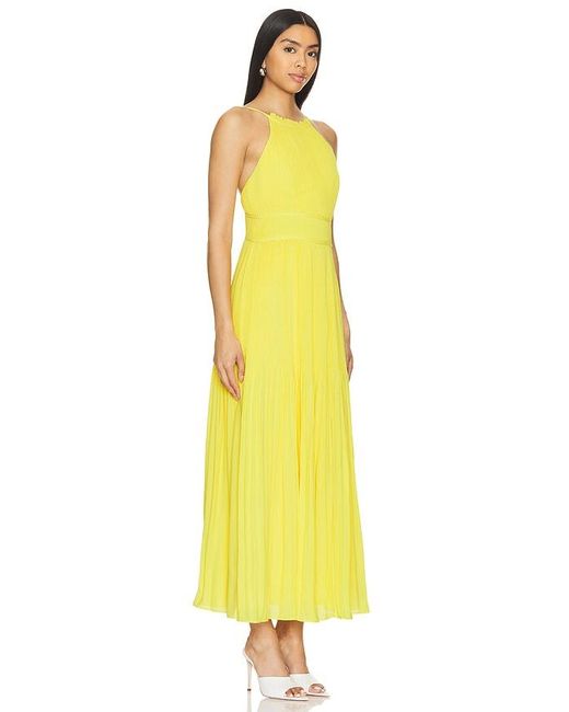 AMUR Yellow Garren Midi Dress
