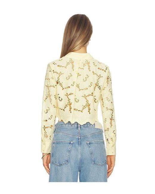 L'Agence Blue 'Agence Seychelle Cropped Button Down Top