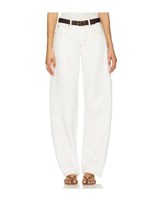 SLVRLAKE Denim White Paloma Seam Barrel Leg Jeans